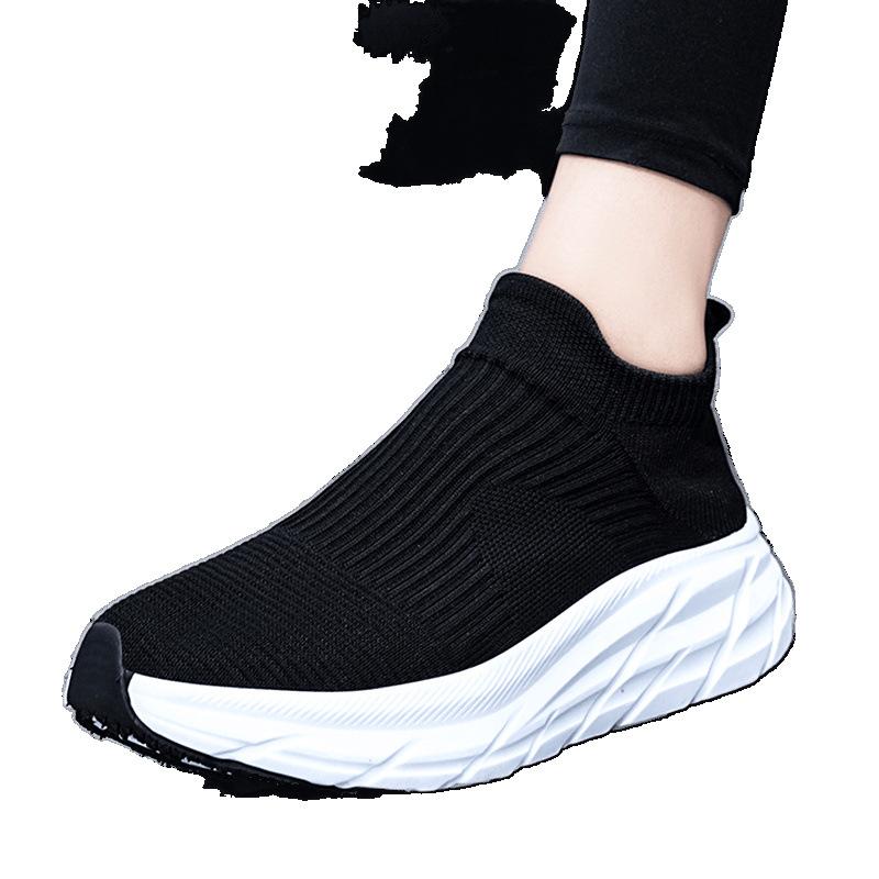 Summer breathable new thick-soled leisure travel socks shoes fly-woven sports mesh shoes