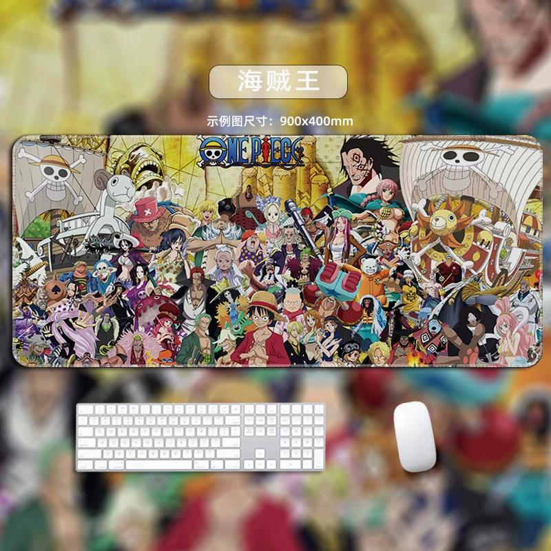 One Piece Leather Mouse Pad Oversized Small Office Gaming Keyboard Pad Desk Pad Bristle Bracelet Monkey D. Luffy Roronoa Zoro Decorative Desk Mat