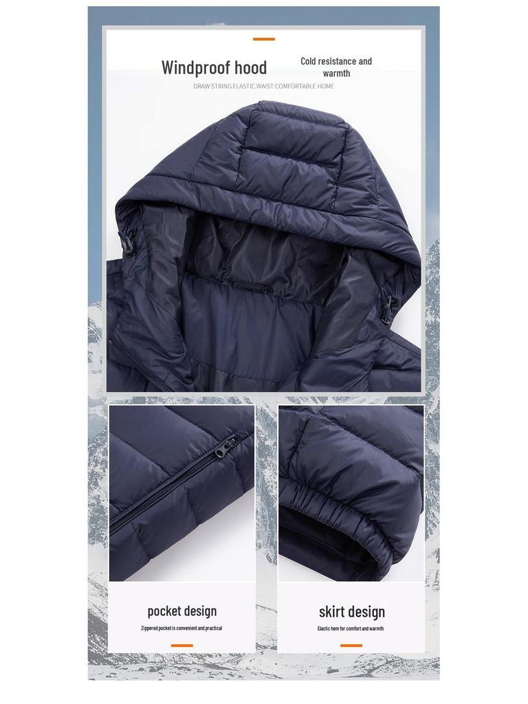 Men's Lightweight Down Vest - Sleeveless, Stand Collar, Short Style, Warm White Duck Down, Autumn/Winter Collection.