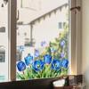 Tulip and Leaf Colorful Flower Window Stickers Glass Wall Decal Flower Butterfly Glass Electrostatic Film Floral Print Rose
