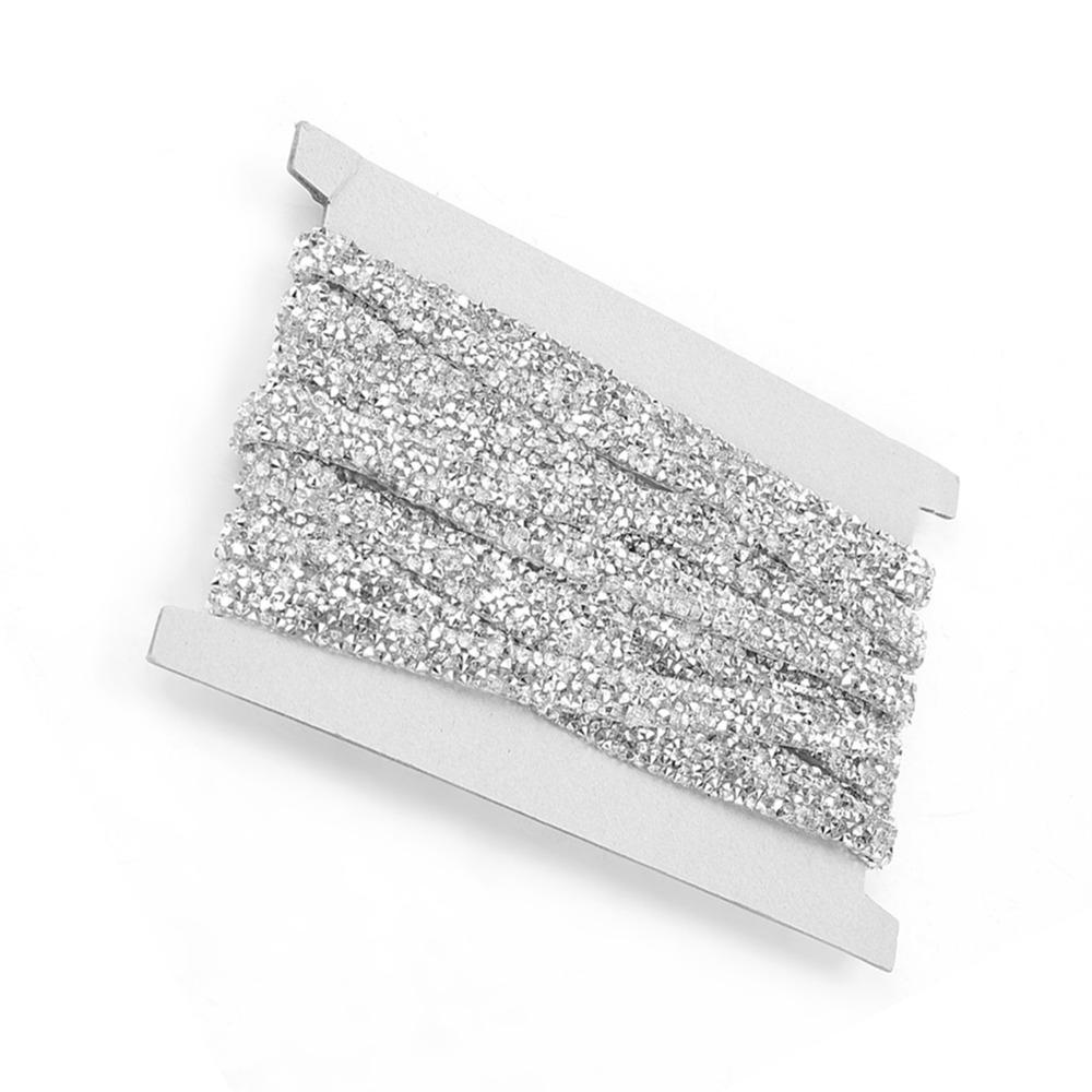1pcs 10mm Width Self Adhesive Rhinestone Ribbon Sparkling Rhinestone Ribbon Sewing Crafts серебряный