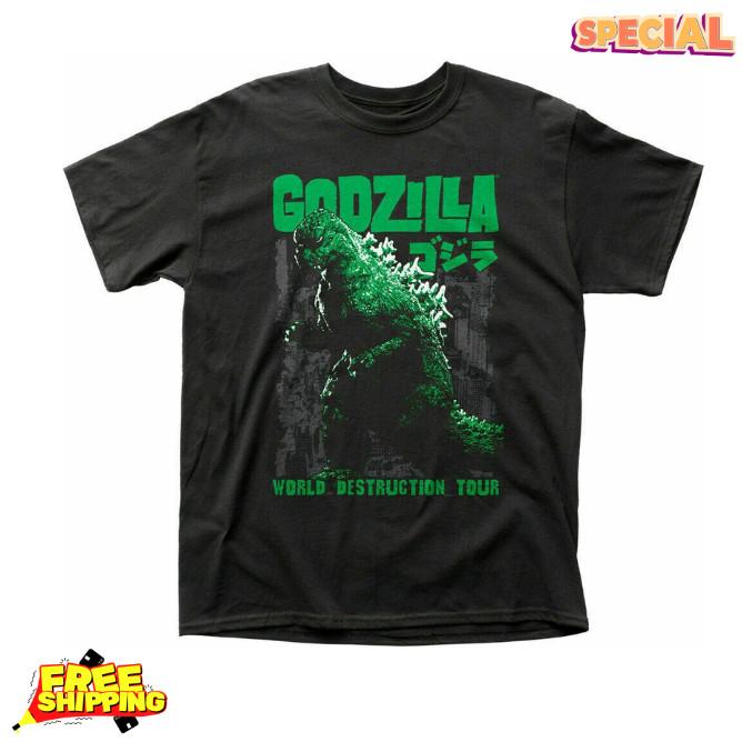 

Годзилла Мировое Разрушение Тур Лицензированный Поп-Культура Фильм - Футболка Сделано Фанатами !!! Футболка Unisex XXL