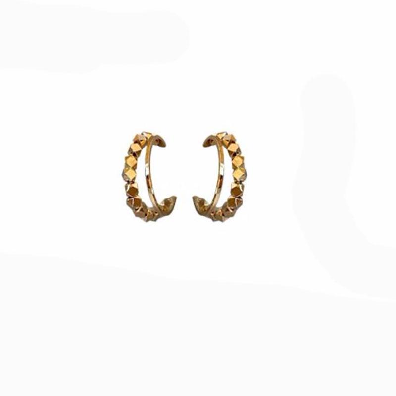 2023 Niche C-Shaped Stud Earrings: Unique Bean Design with 925 Silver Needles
