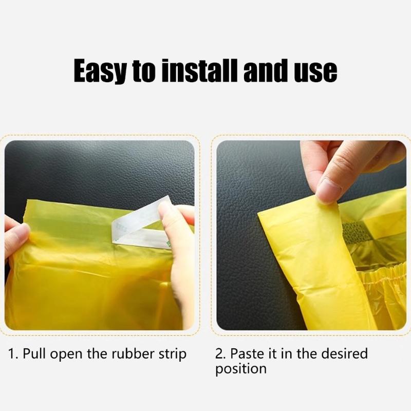 Reusable Adhesive Car Trash Holder Collapsible Waterproof Easy Carry Vehicle Garbage Bag for Road Camping Office Use