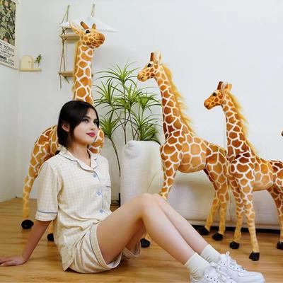Große lebensechte Giraffe Plüschpuppe 100/120/140cm Weiches Stofftier für Kinder Hautfreundliches Giraffe Kissen Heimdeko Foto Requisite