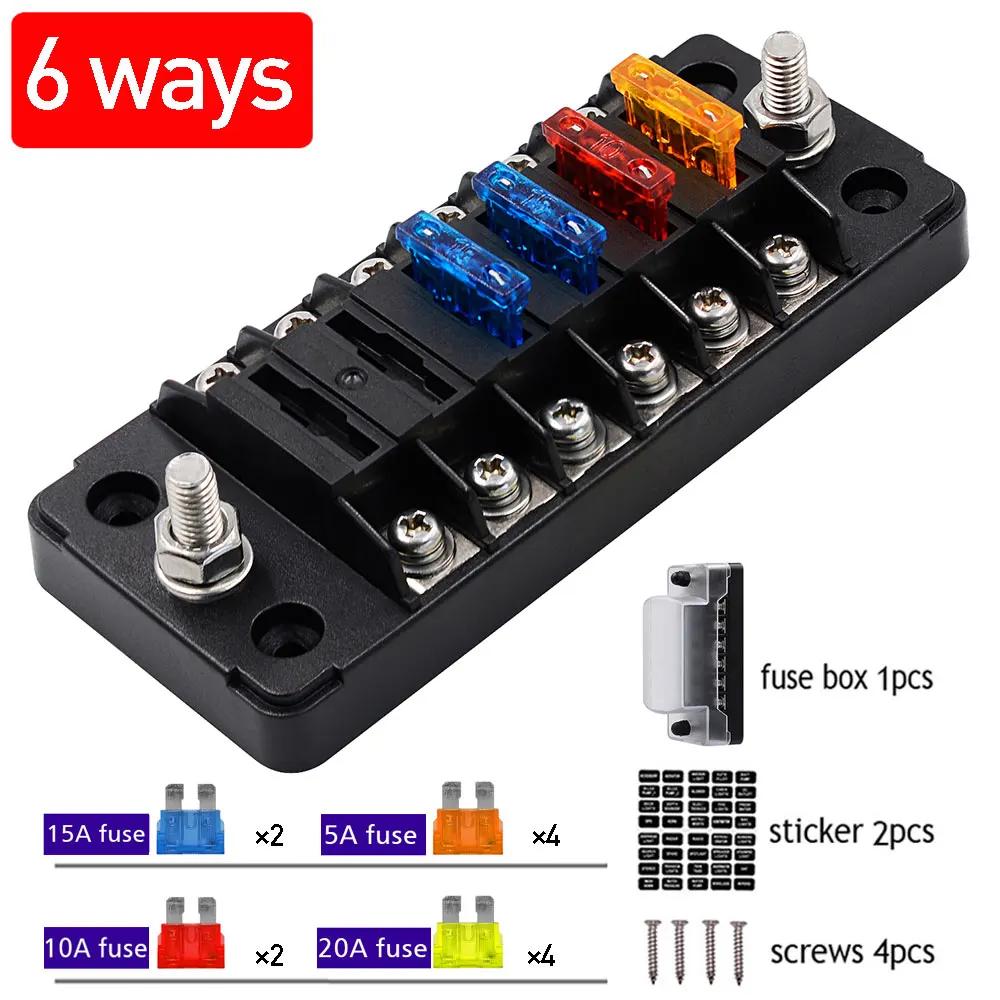 

32 В автомобильный лодочный держатель на 12 путей, независимо от положительного и отрицательного полюсов, с 24 предохранителями, 1 в 1 выход M5, шпилька с наклейкой армия зеленый