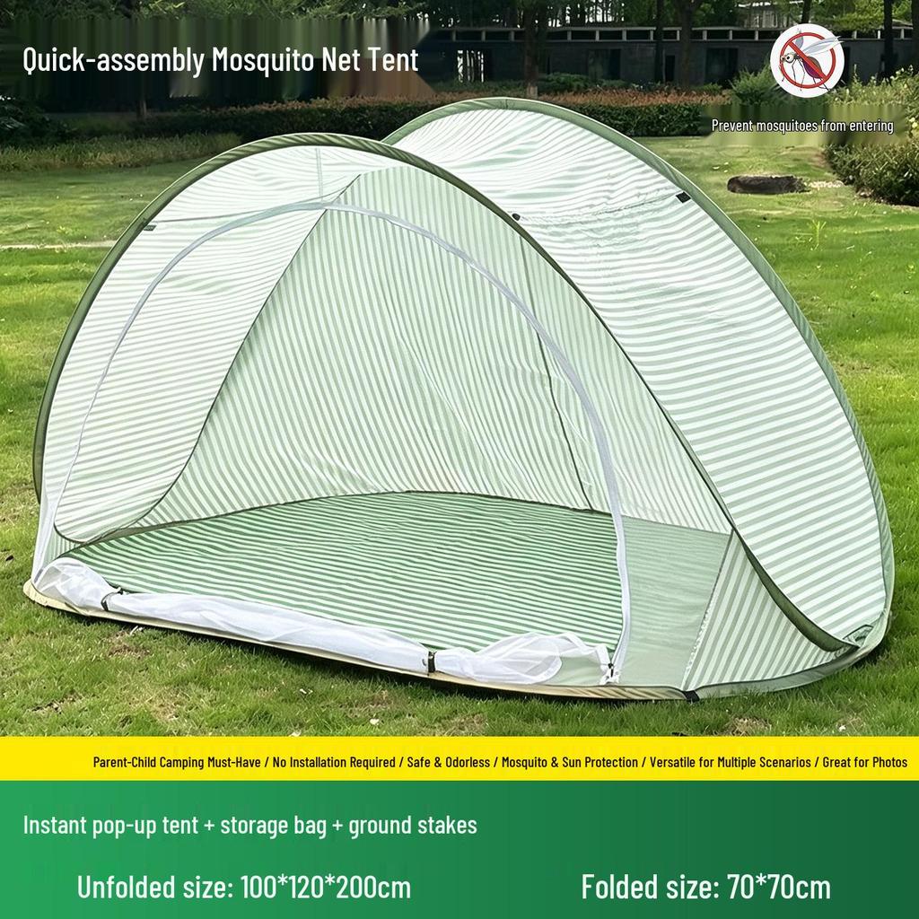 Portable Parent-Child Mosquito Net Tent: Quick-Open, No-Install, Sunshade for Outdoor Camping