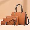 4PCS Purses Set for Women PU Leather Travel Work Satchel Handbags Wallet Shoulder Bags Casual Tote Top Handle Bag Crossbody Bag Handbag Set for Female