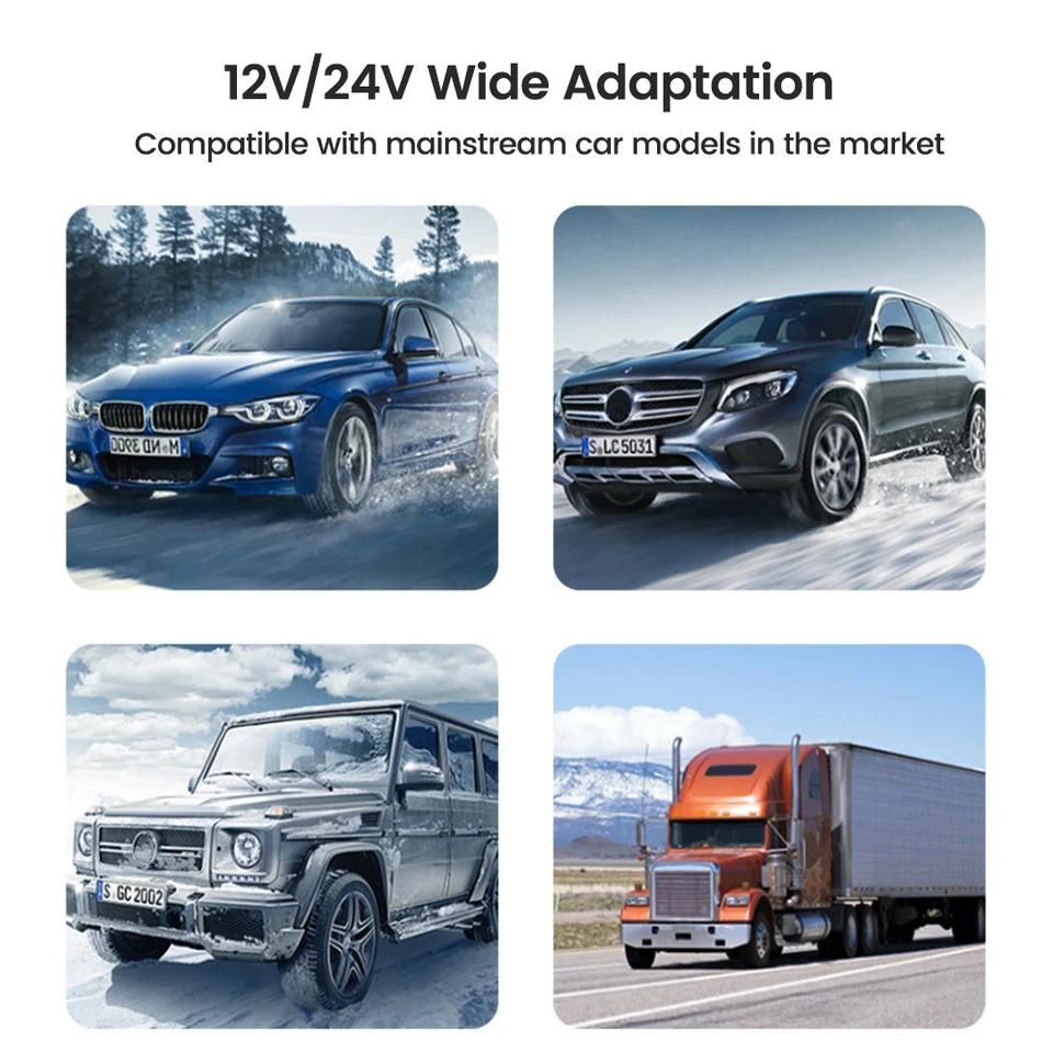 55W Car Phone Charger Car Fm Transmitter Quick Charging Adapter with 3 In 1 USB Retractable Charging Cable