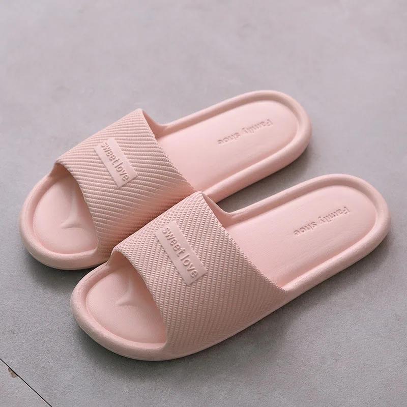 Fashion Summer Bathroom Slippers Men Women Non-slip fashion Slides Indoor House EVA Slippers Woman Couples at Home Happy Flops