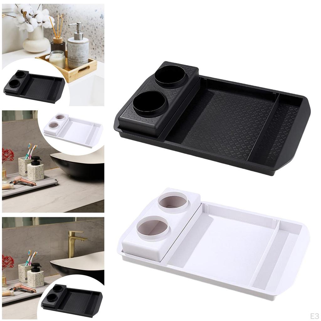 Vanity Tray Bathroom Organizer Counter Versatile Modern Utility Storage for Living Room