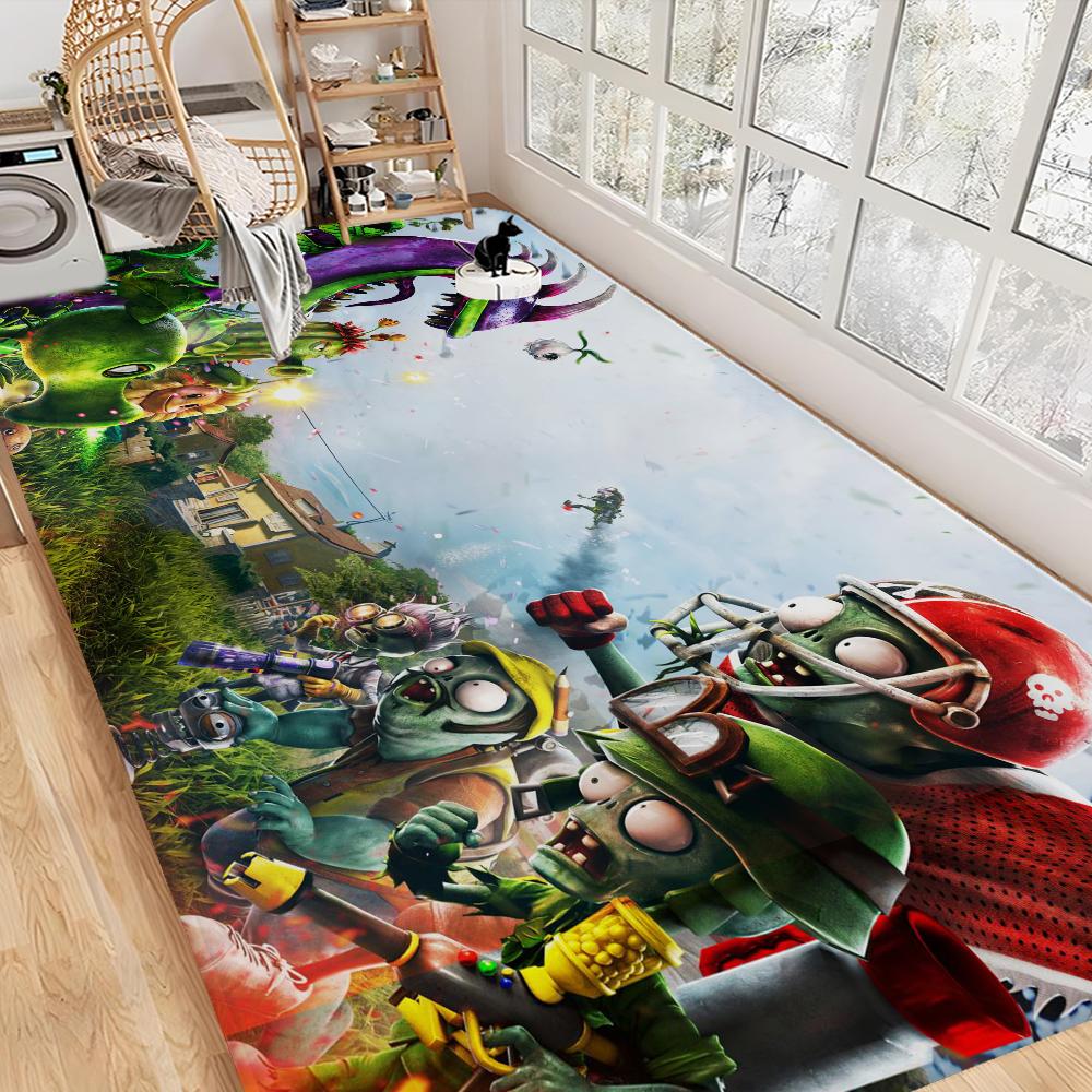 Game Plants Vs Z-Zombies Bathroom Mat Kids Room Bedroom Decoration Balcony Anti-Slip Doormat Living Room Bedside Area Rugs