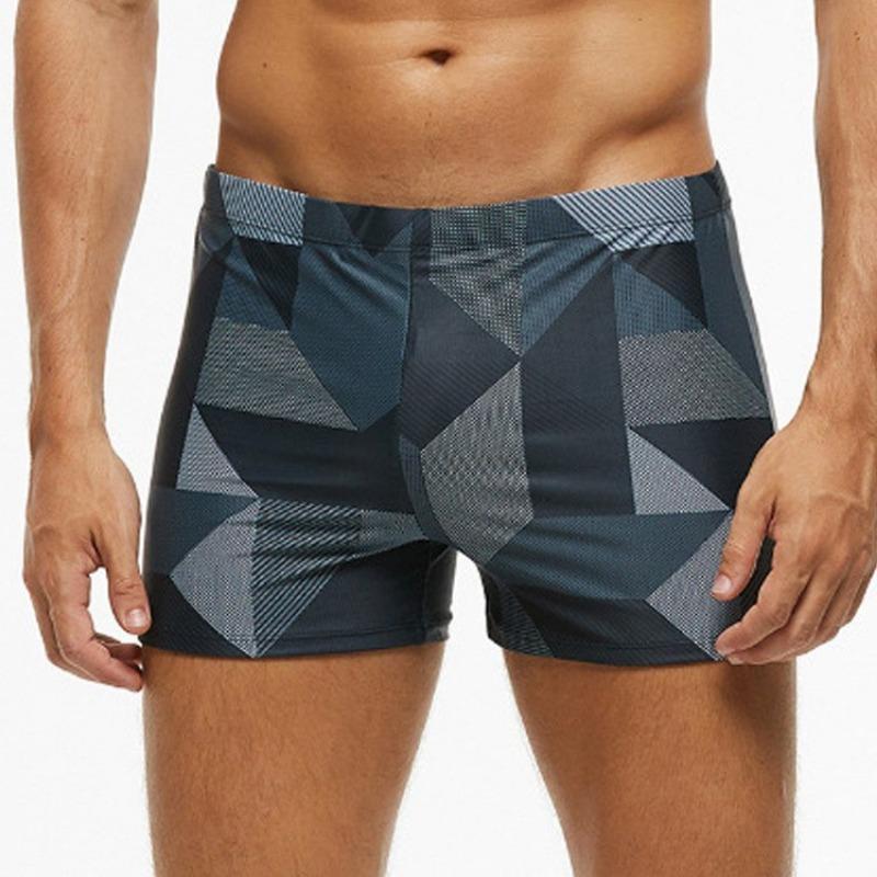 Men's Modern Geometric Print Swim Briefs Comfortable Beach Bottoms