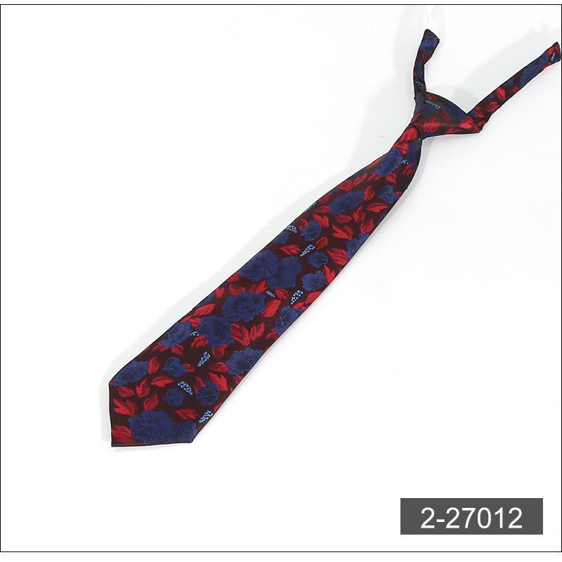 Cashew Flower Men's No-Tie Zipper Shirt Tie for Uniforms