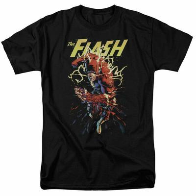 The Flash Ripping Apart Comic Book Unisex Black Unisex T-Shirt