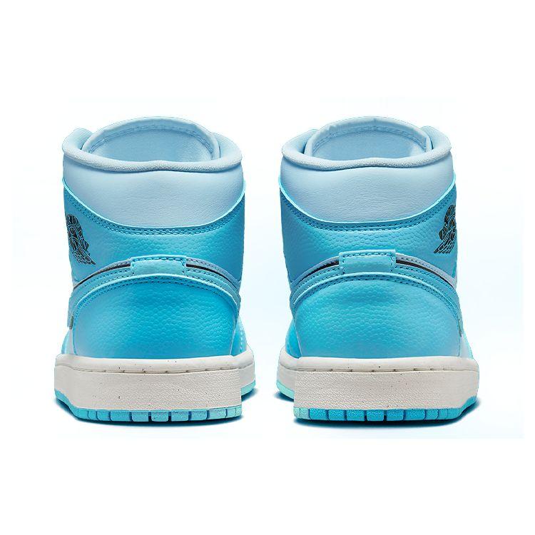 Air Jordan 1 Mid SE Ice Blue Women Sneakers Black Sail Dark-Powder-Blue DV1302-400
