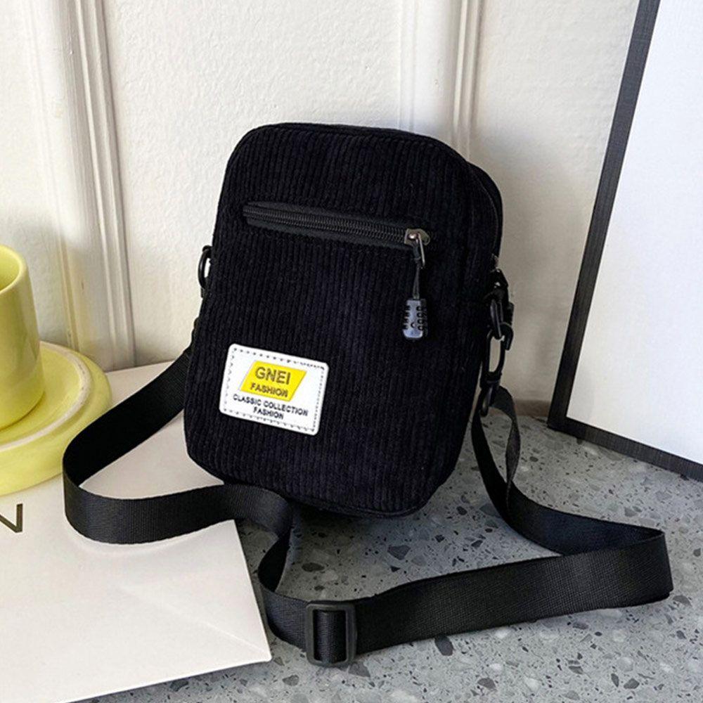 

All-Match Ladies Shoulder Bag Fashion Corduroy Zipper Messenger Bag Autumn Winter Multi-Layer Street Shoulder Bag Crossbody Bags