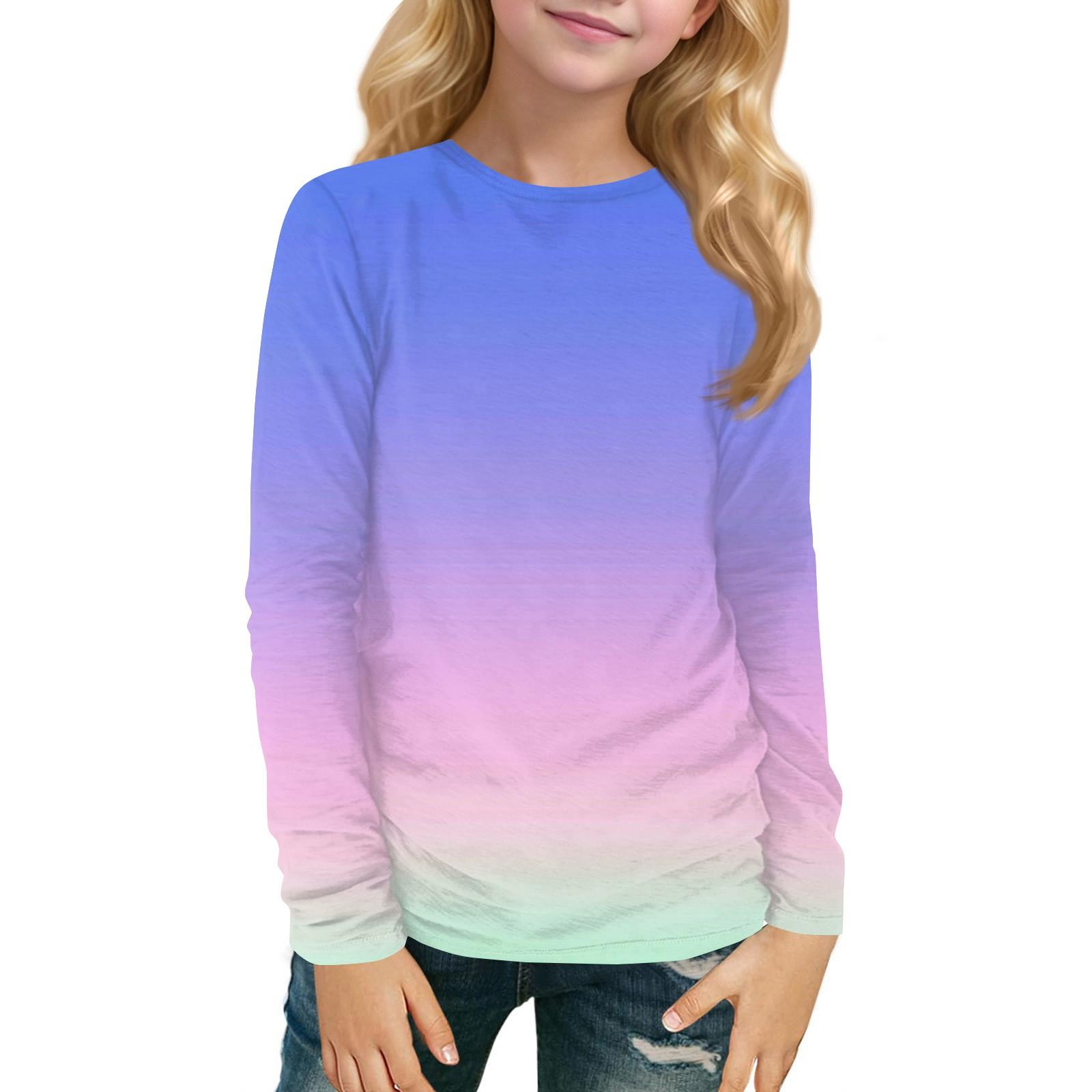 

Детский топ с длинным рукавом, круглым вырезом, с принтом, повседневный 160 фиолетовый