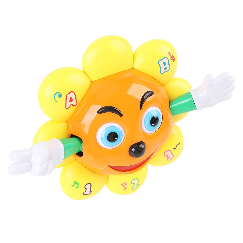 Kids Sunflower Toy Toddler Rotatable Multifunctional Child Electric Sunflower Light Up Musical Toy