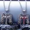 European and American Hip-hop New Cross Wings Pendant Necklace New Trendy Men's Jewelry