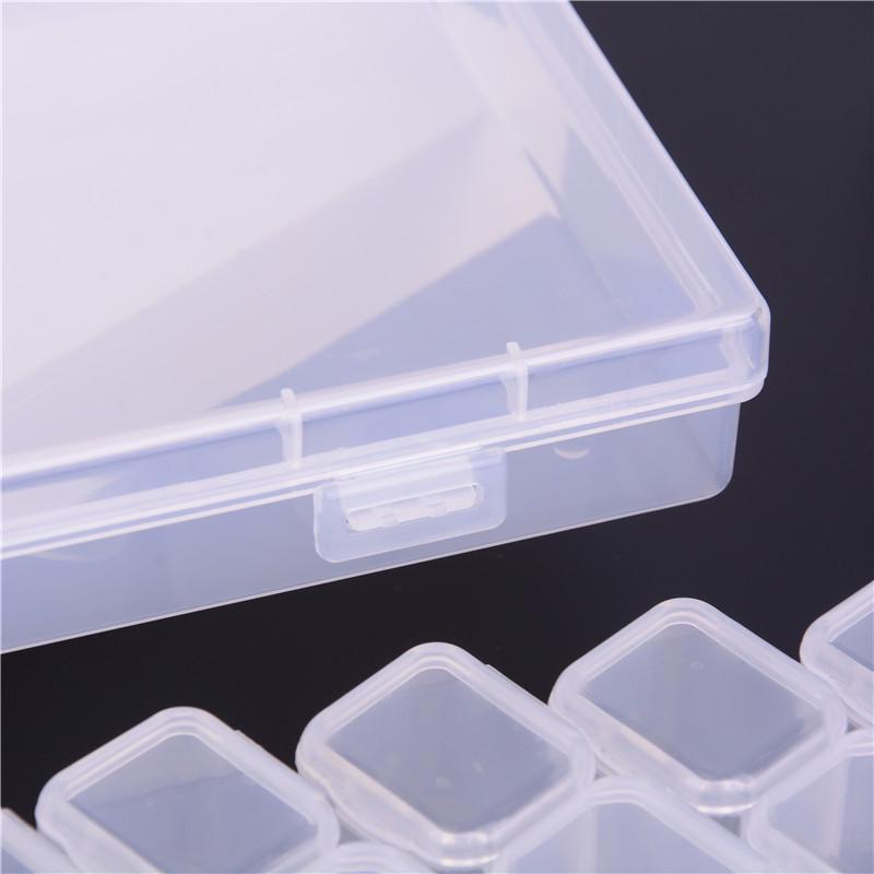 28 Slots Nail Art Storage Box Plastic Transparent Display Case Organizer Holder