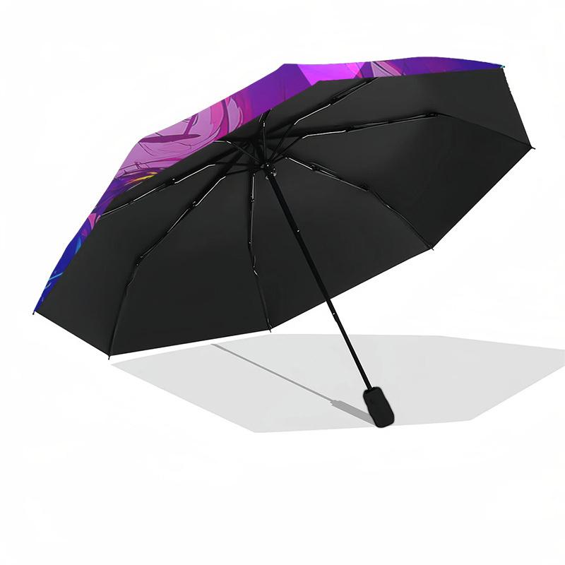 1pc Colorful Anime Character Outdoor Umbrella - Automatic Opening/Closing, Portable 3-Fold Design, 8-Bone Iron Frame, Perfect Gift for Fans, Trav