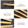 1PC Gold Stainless Steel Precision Curved Tip Tweezers,Professional Eyelash Extension Applicator Lash Makeup Supplies