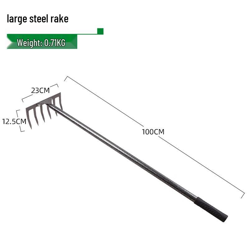 Large Steel Rake & Garden Tool Set