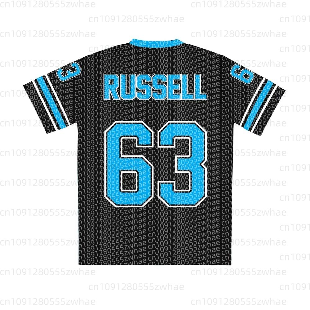 Racing Driver George 63 RUSSELL Jersey 63 Pattern Design T-shirt Unisex Street Wear Summer V-neck 3D Printed T-shirt For Women