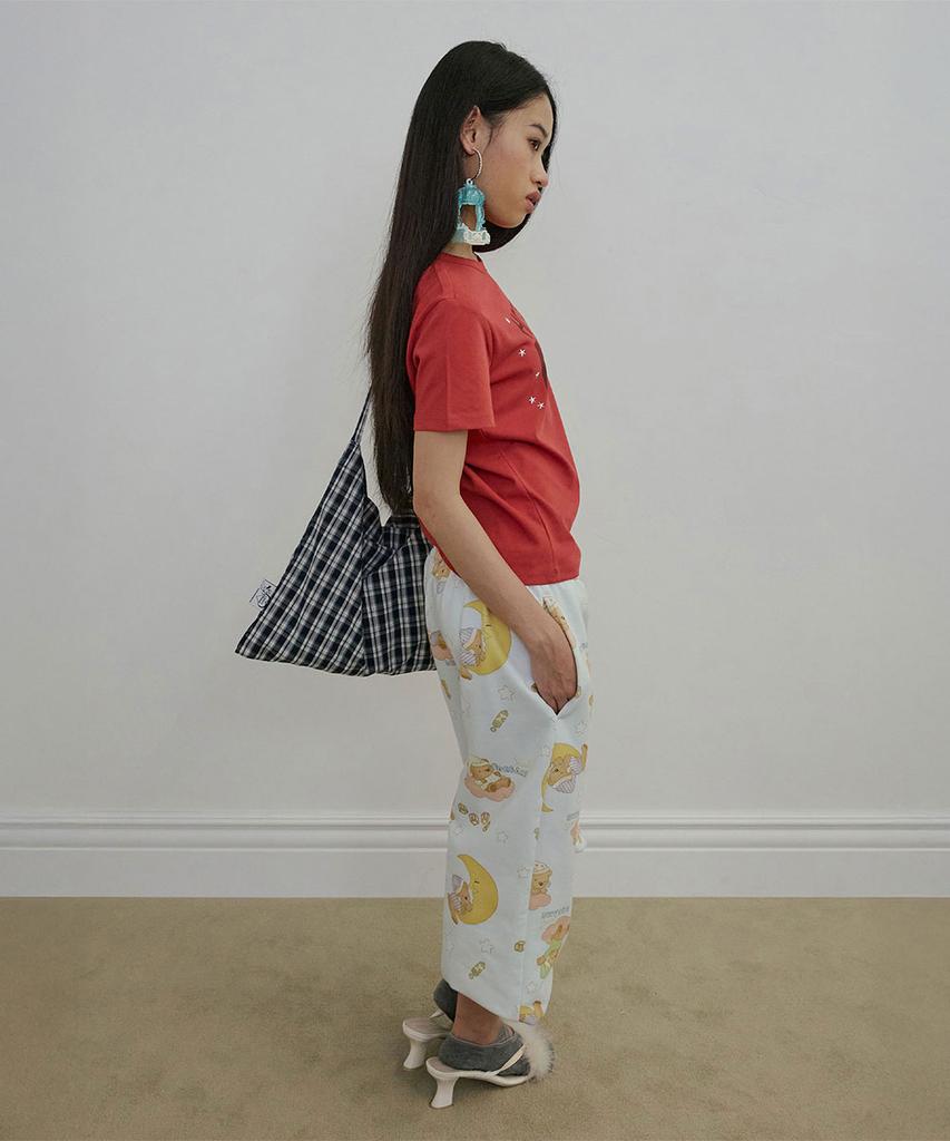 Sculptor Button Eco Bag Blue Check