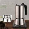 Compact Stovetop Coffee Maker 2/4 Cups with Ergonomic Designs for Gas Electric Induction Cooktops Portable and Durable