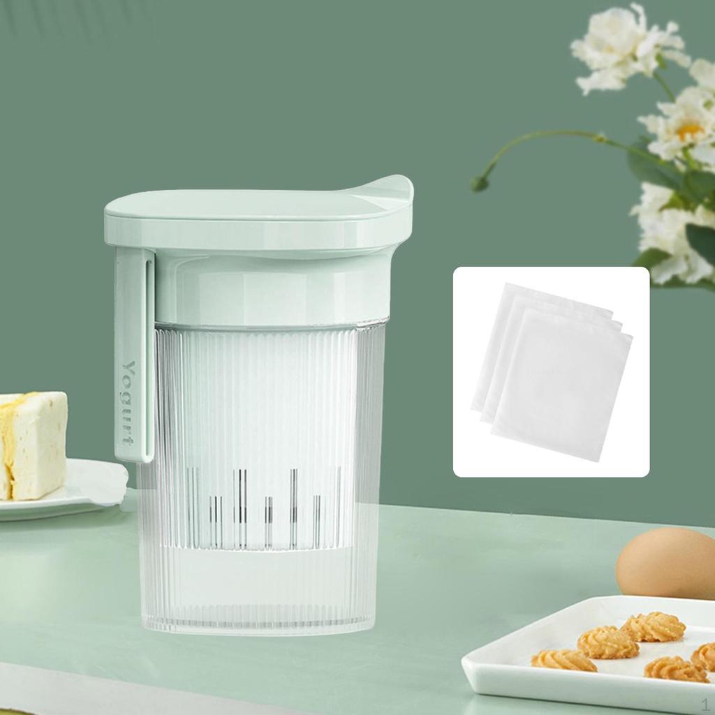 Greek Yogurt Strainer Jar Dry Maker with Lid Kitchen Gadget Soy Milk Filter for Tea