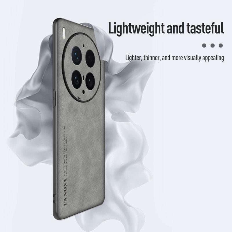 EUCAGR Hülle Für VIVO X300 Pro X300 Ultra Schafsleder PU Leder Rückseite Schutz PC Anti-Drop Abdeckung Für VIVO X300S Schutz Hülle