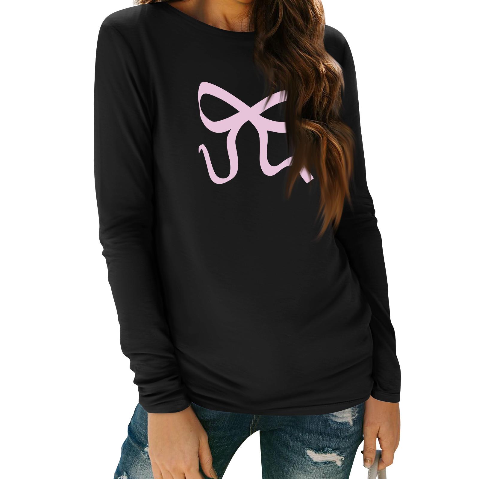 

Женские рубашки с длинным рукавом, топы, элегантные повседневные рубашки, топы-туники с круглым вырезом L чёрный