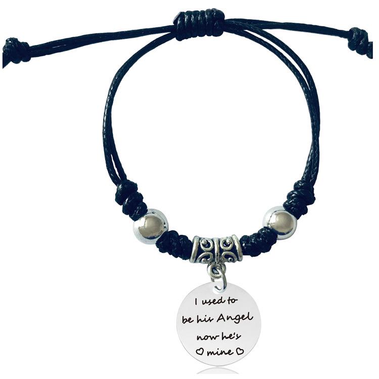 Stainless Steel Engraved Bracelet - Perfect Christmas Gift for Parents or Lovers