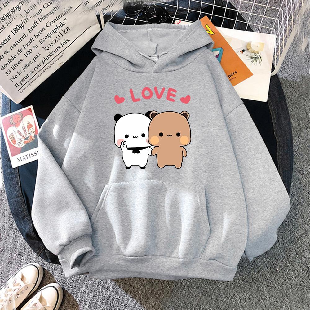 Kawaii Printed Sweatshirt For Men Women Couple Sweatshirt Warm Pullover Plus Size Harajuku Bubu And Dudu Loose Classic Simple