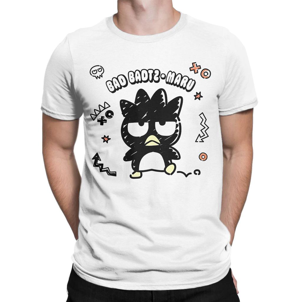 T-shirt da Uomo Anime Bad Badtz Maru Maglietta Casual a Manica Corta Girocollo 100% Cotone Taglie Forti