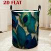 1pc of 2D Printed Laundry Basket with Peacock Feather Pattern, Reusable Storage Basket Suitable for Clothing Organization, Sorting, and Other Occasion