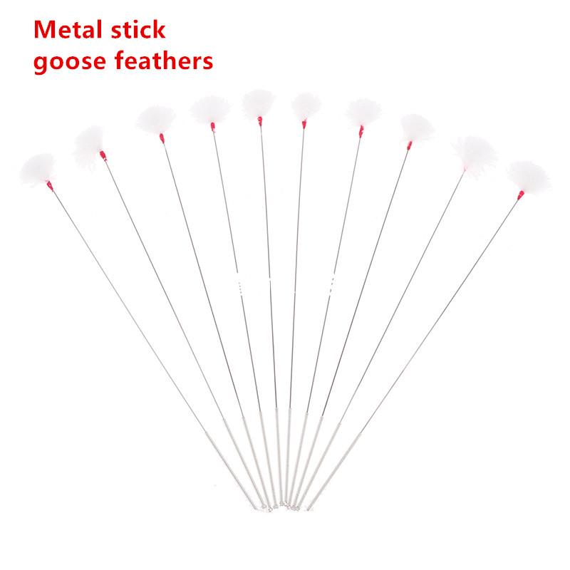 2-10Pcs/Set Ear Picking Tool Goose Feather Earpick Stick Wax Remover Curette Bamboo Handle Ear Dig Tools Cleaner Stick Ear Care