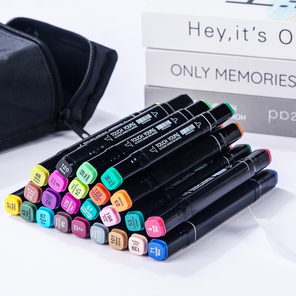 Dual Tip Alcohol Markers Brush Fine Tip Artist Painting Professional Sketch Marker Pen Graffiti Manga Drawing Tools Art Supplies