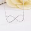 S925 Silver Necklace Pendant Temperament 8-character Diamond Inlaid Necklace Wedding Birthday Gift Jewelry