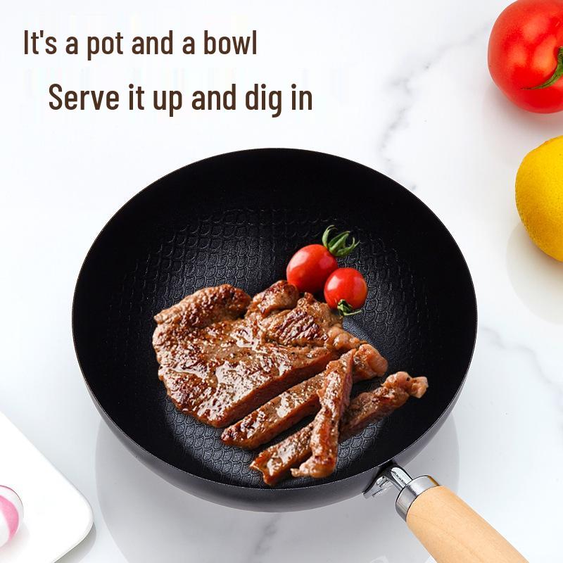 Non-stick Mini Wok: Small Induction Iron Pan for Baby Food and Stir-fry