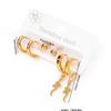 Popular Snake-Shaped & Heart Titanium Steel Stud Earrings Set for Women - Six-Piece Light Luxury Stainless Steel Ear Jewelry