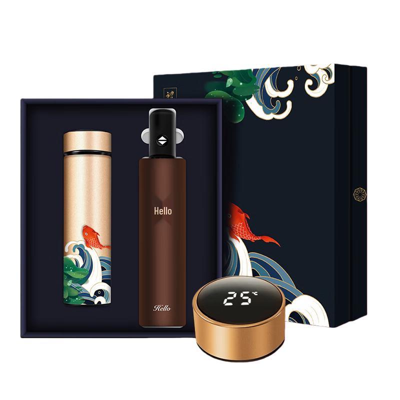 Premium Insulated Bottle & Umbrella Gift Set