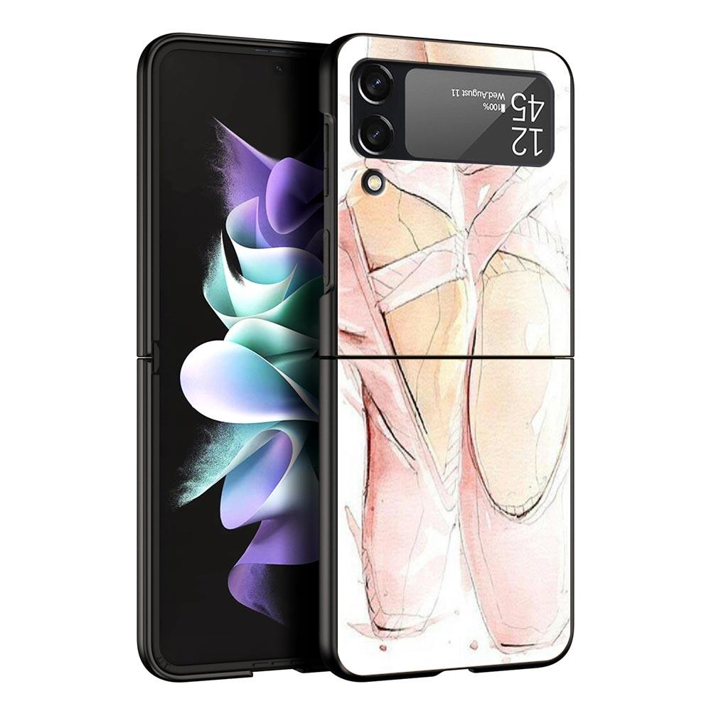 

Simple Swan Dance Ballet Phone Case For Samsung Galaxy Z Flip 6 5 4 3 Shell For Samsung Z Flip3 Flip4 Flip5 Flip6 Hard PC Cover Z Flip 4