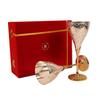 Antique Wine Glass Set - Pack of 2 Large Size | Comes Up with A Beautiful Red Box | Brass Metal Made | Collectible and Elegant Drinkware