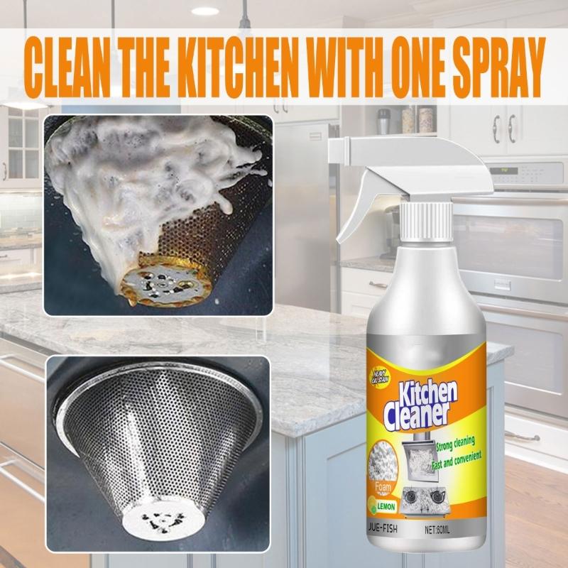 3pcs 60ml Kitchen Cleaner Range Hood Oil Stain Cleaner Multifunctional Cleaning Agent Supplies Kitchen Supplies
