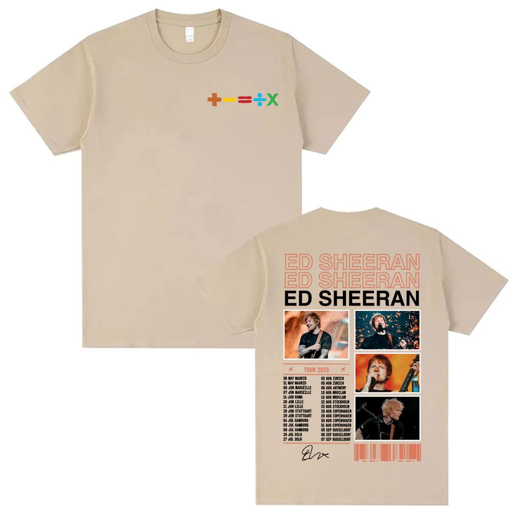 Ed Sheeran Tour 2025 Graphic Tee Shirt Unisexs Retro 90s Hip Hop Pop Music Tshirt Unisex Summer ONeck Tops Short Sleeve T Shirts