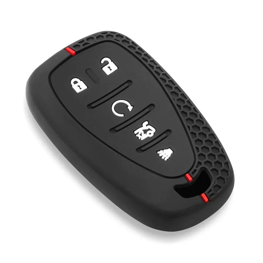 5 Button Silicone Car Key Case Cover for Chevy Chevrolet 2017 2018 2019 2020 2021 Chevy Malibu Camaro Trax Traverse So