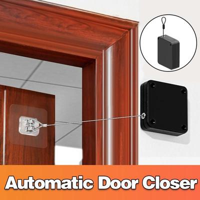 Automatic Sensor Door Closer Punch-free Adjustable Surface Door Stopper Automatically Close Door Bracket Closer Home Improvement.